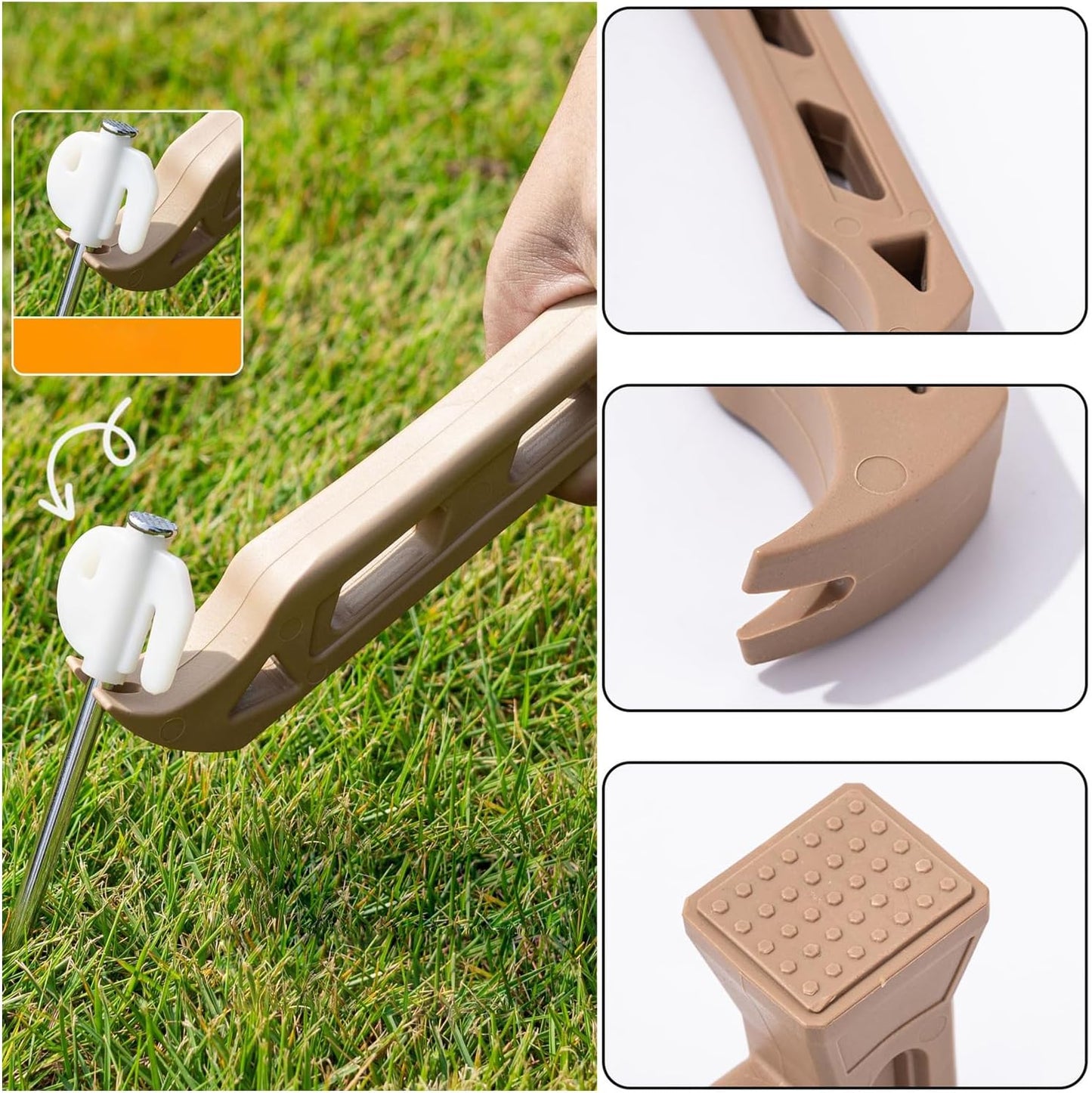 Pack 2 Martillos Camping Plástico Ligero Jalador Estacas Toldo