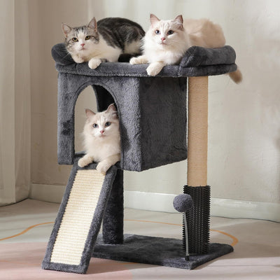 Torre árbol gato grande cama 20x13.8pulg rascador sisal rampa