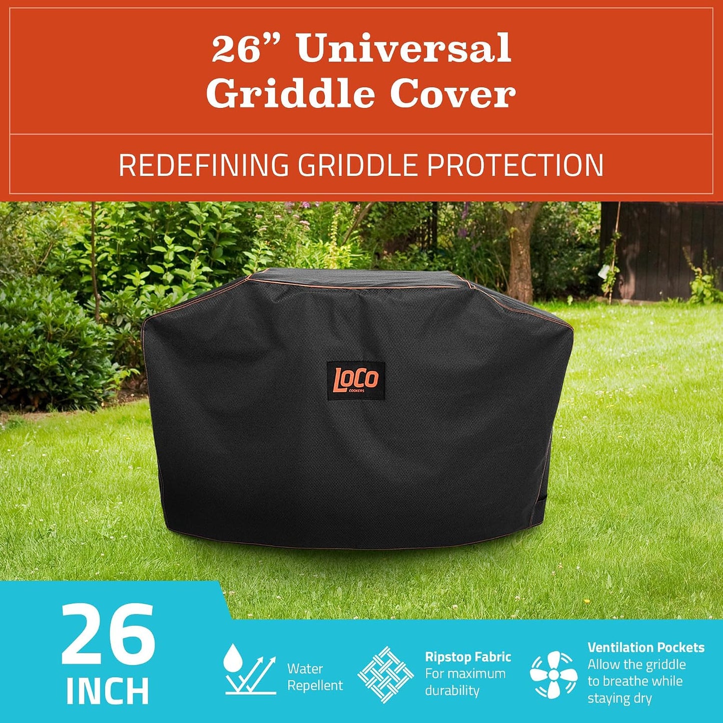 Funda universal parrilla barbacoa 26pulg color negro