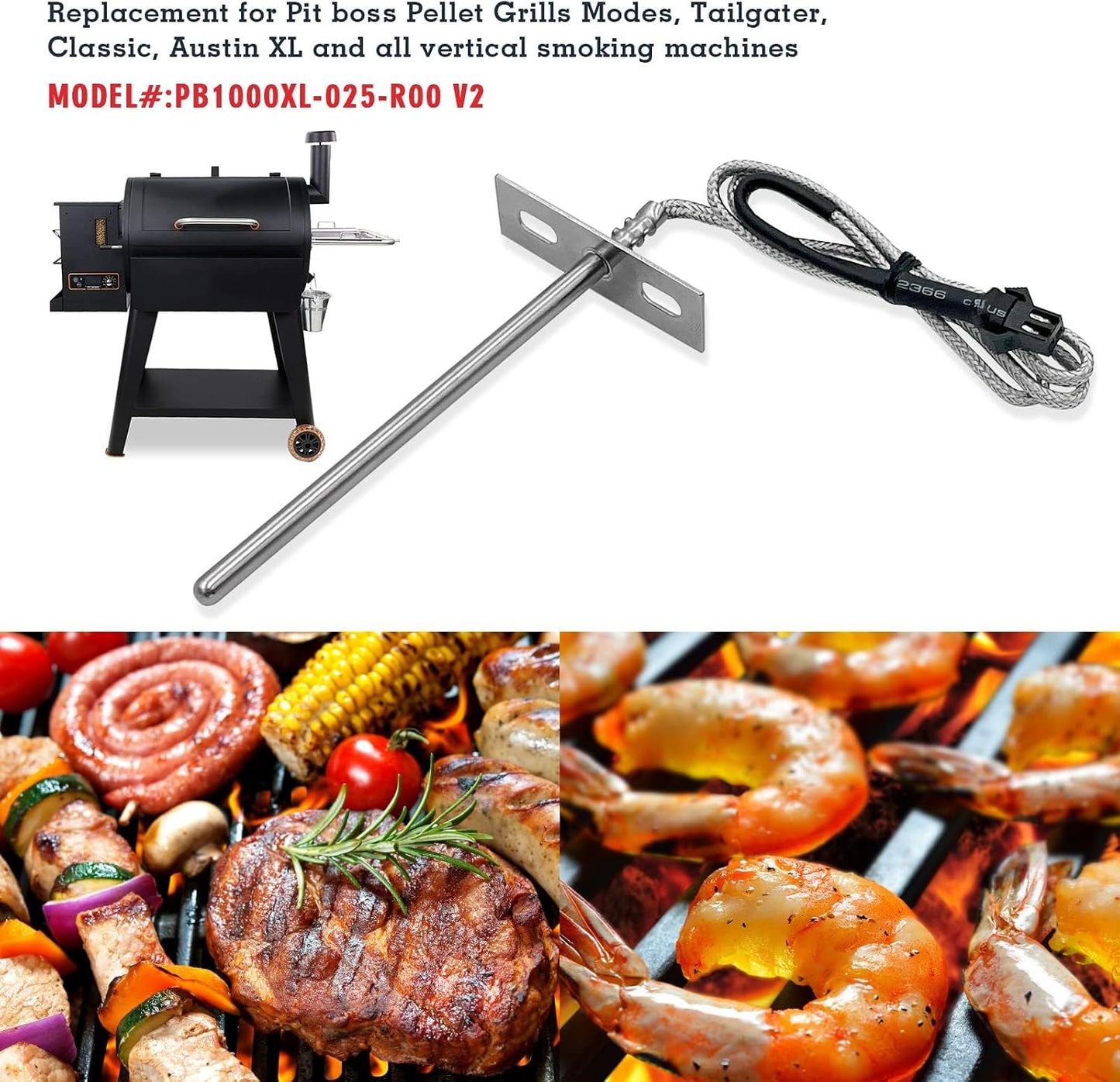 Sensor temperatura RTD repuesto para parrilla Pit Boss PB1000XL