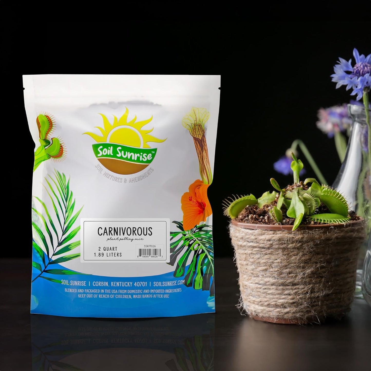 Tierra para macetas plantas carnívoras 2qt trampas moscas