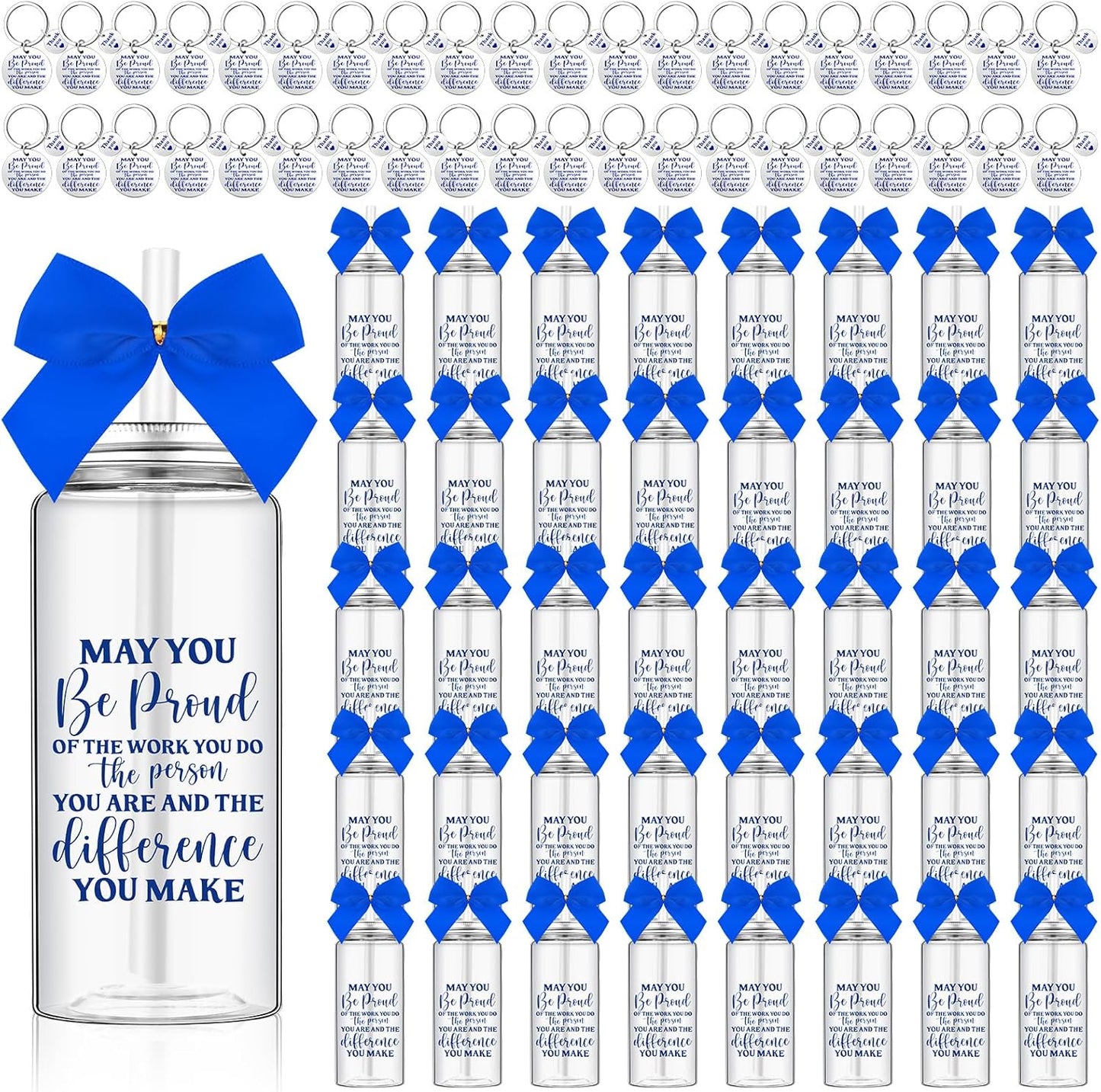 Juego de 40 vasos plásticos delgados con tapa y pajita