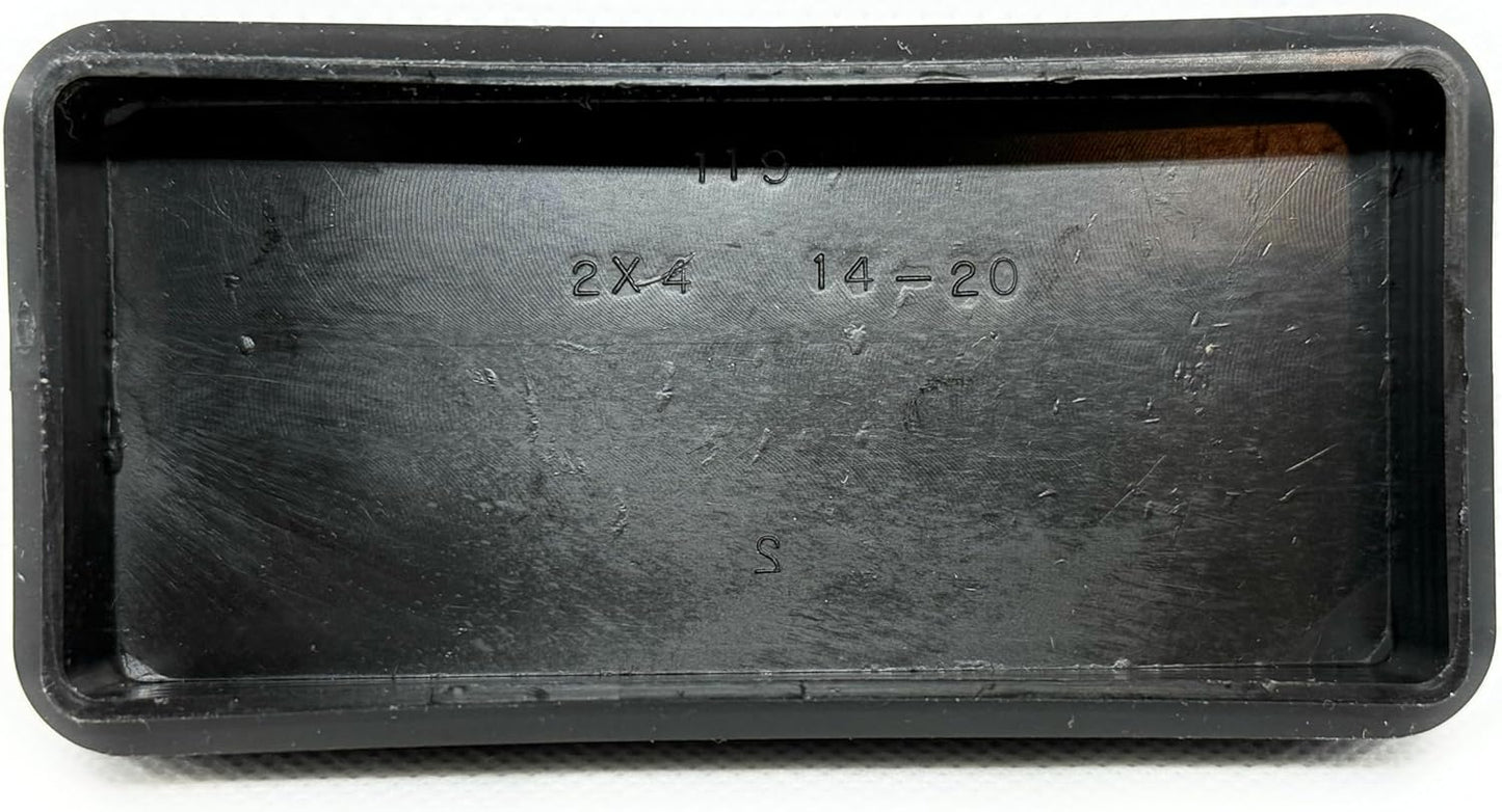 Tapón rectangular tubo 2x4pulg LDPE negro para 14-20