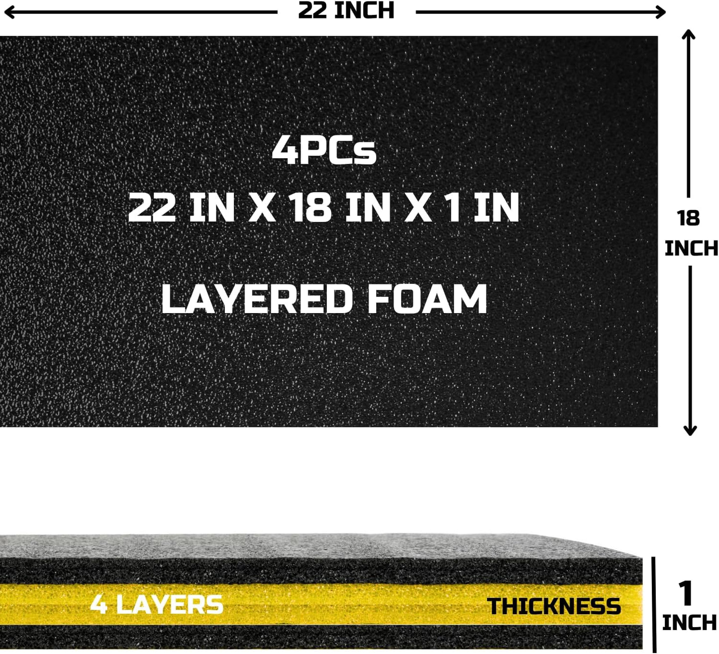 Caja herramientas foam 22x18pulg con 4 insertos polietileno