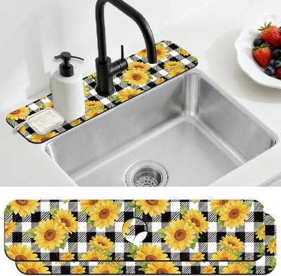 Tapete anti salpicaduras cocina 23.6x5.5pulg patrón girasol