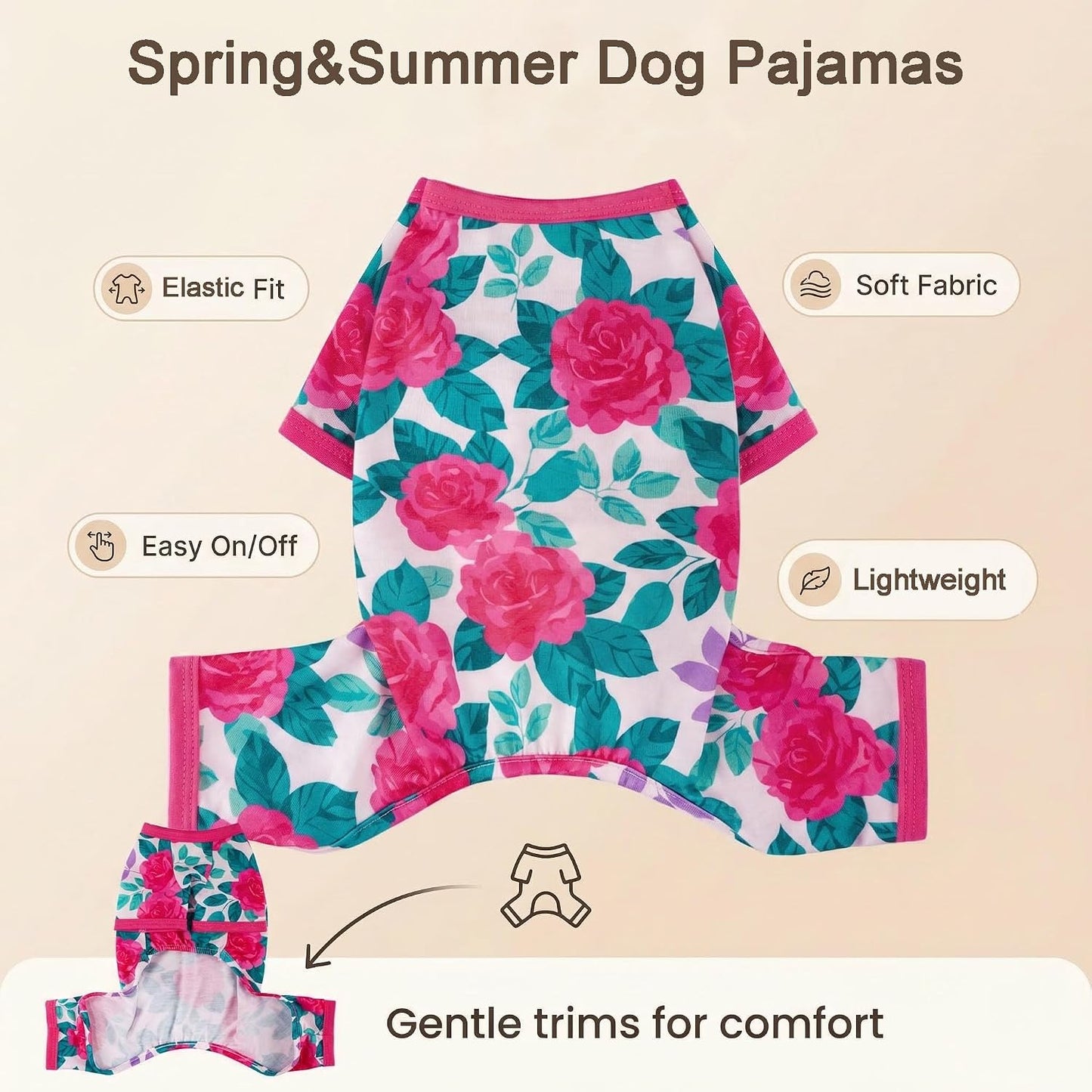 Pijamas verano perros pequeños y medianos suave elástico VT XS