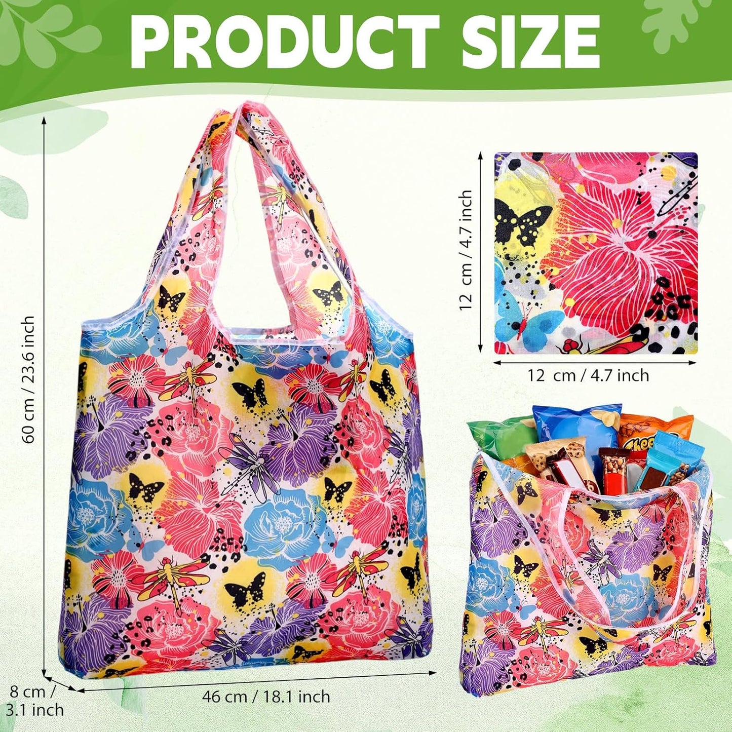 100 Pzas Bolsas Compras Reutilizables Grandes con Asa 50 Diseños