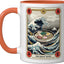 Taza Cerámica Ramen Surfing Tarot Orange/Blanco