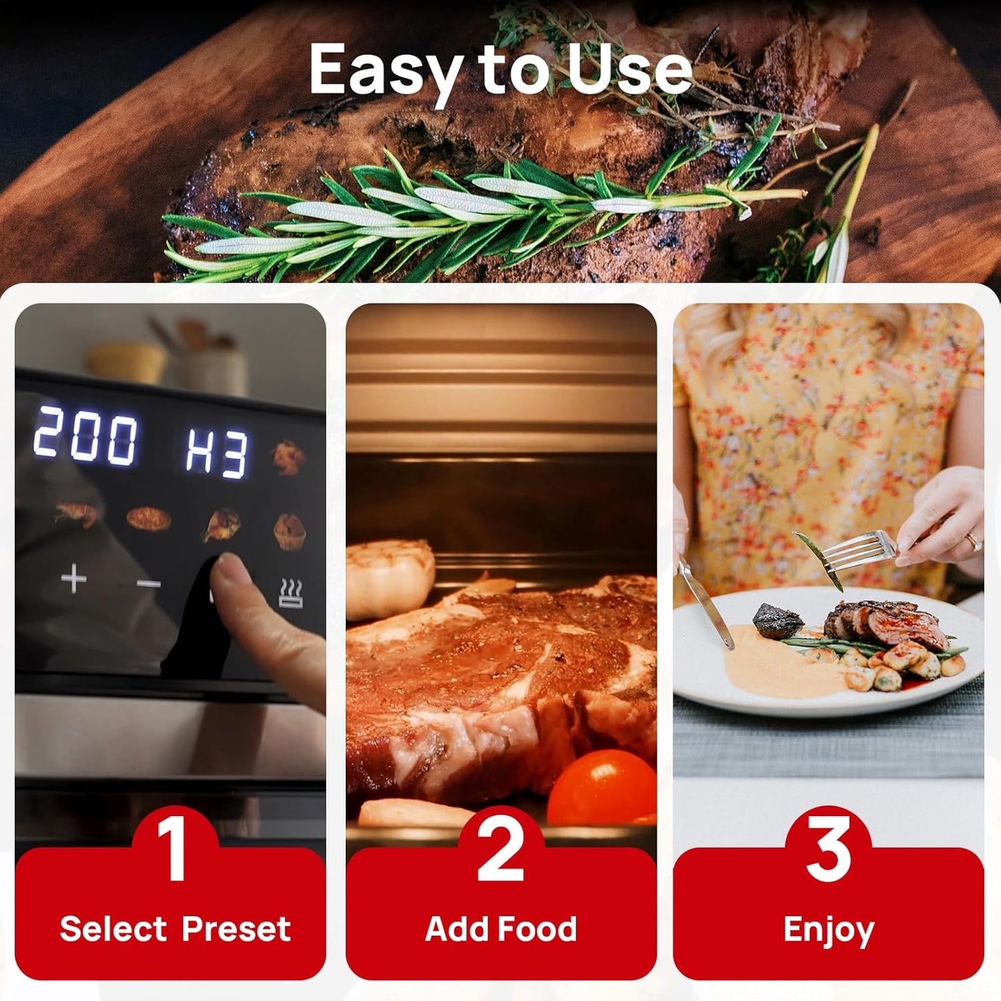 Prendedor de hamburguesas de 4" con 500 papeles y horno para aire 16Qt, 9 ajustes, bandeja antiadherente
