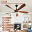 Ventilador techo 52pulg luces 6 vel CC reversibles control remoto