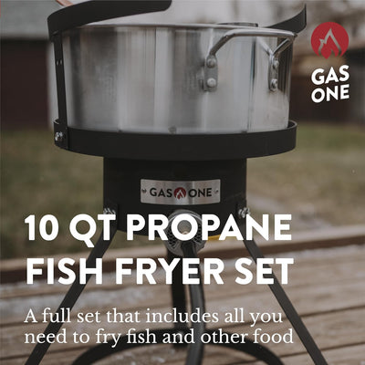 Freidora propano olla 10qt cesta aluminio para alitas y mariscos