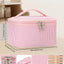 Bolsa maquillaje rosa doble capa con soporte cepillos