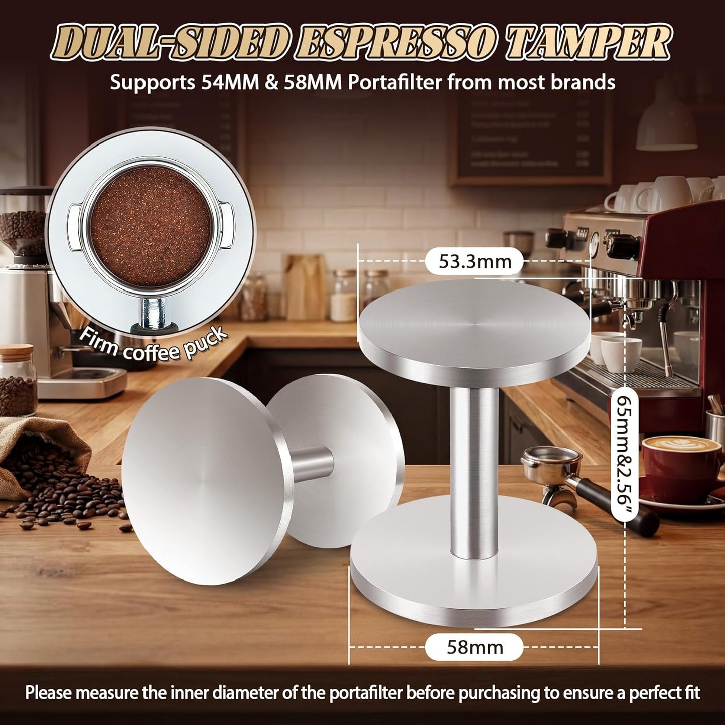 Manipulador café expreso acero inox doble cara