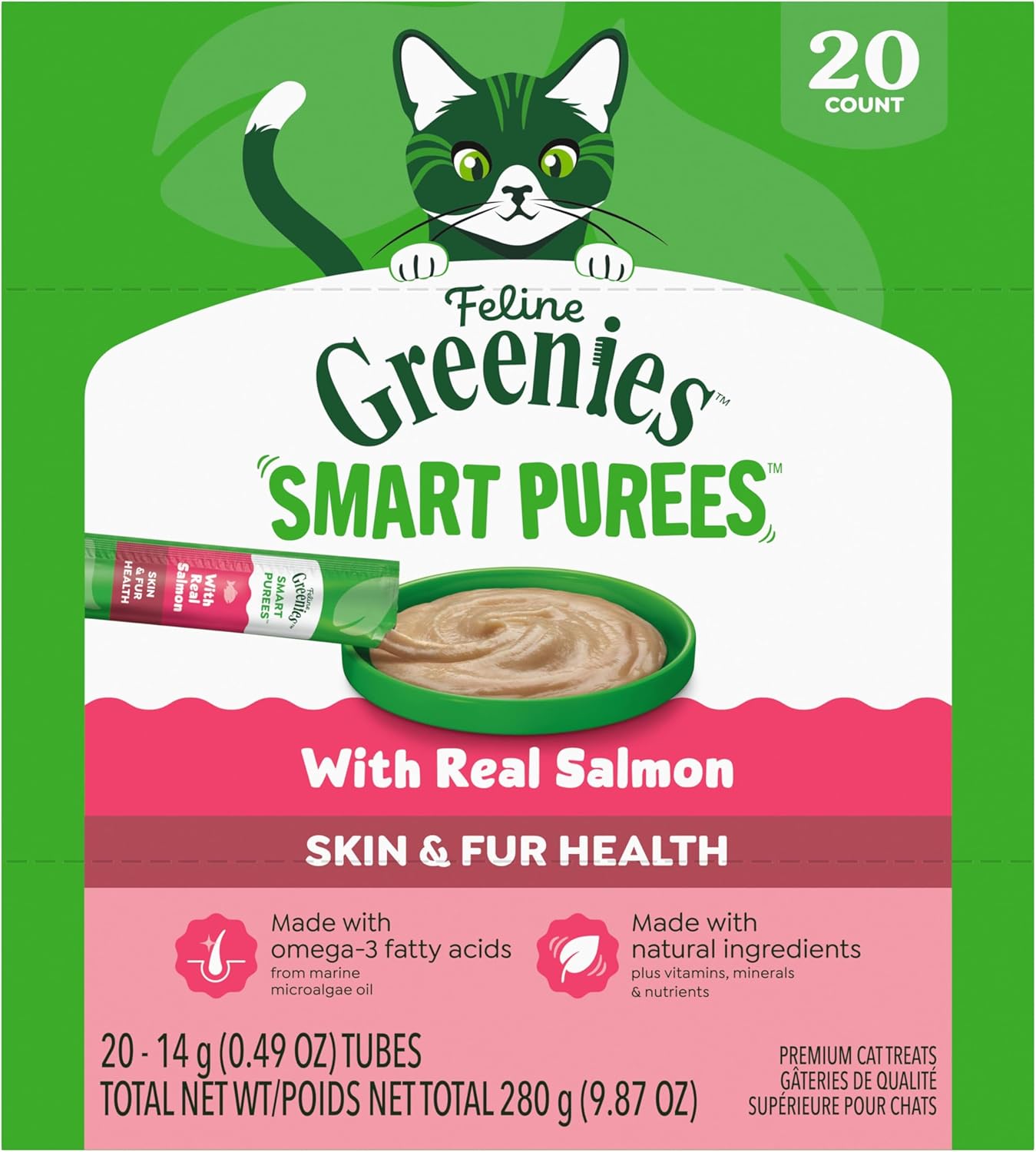 Golosinas lamibles para gatos con salmón real 20uds