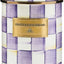 Recipiente de esmalte para cocina grande morado y blanco a cuadros