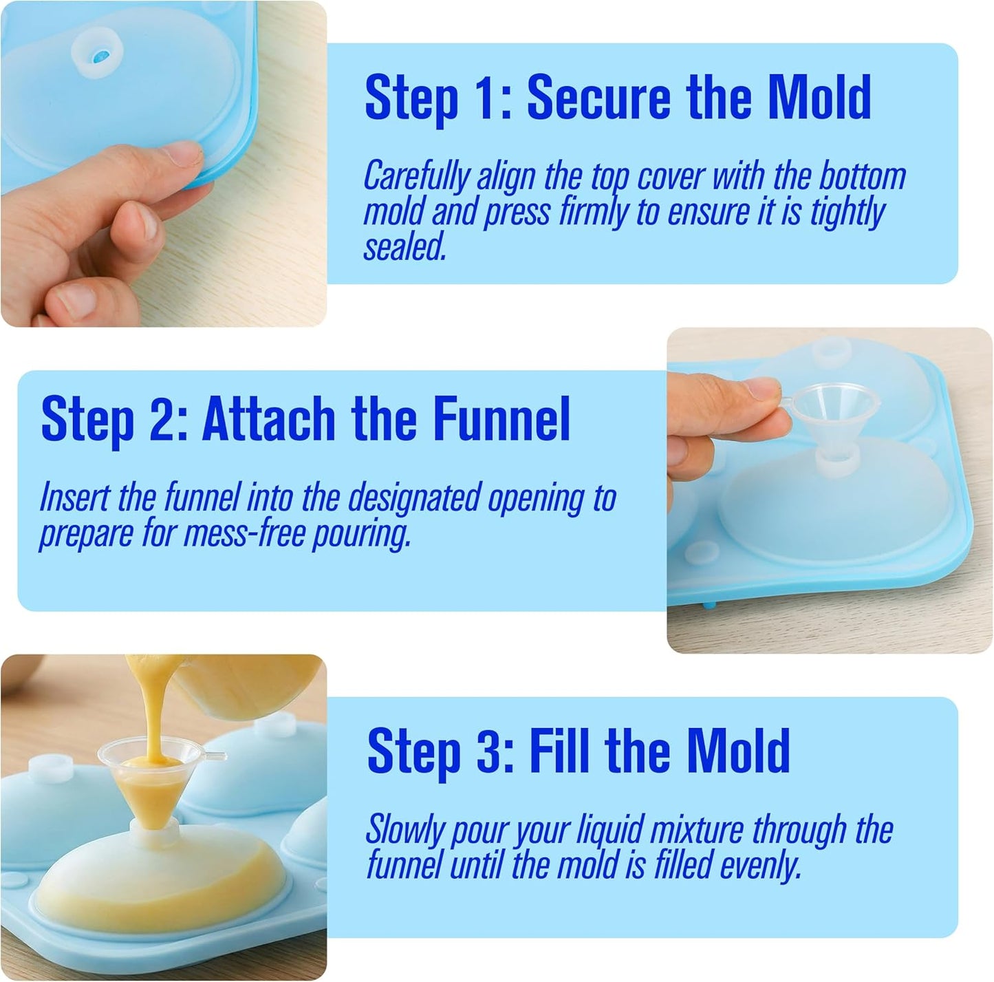 Molde para pastel con forma de mango resistente al calor 3D de 4 agujeros