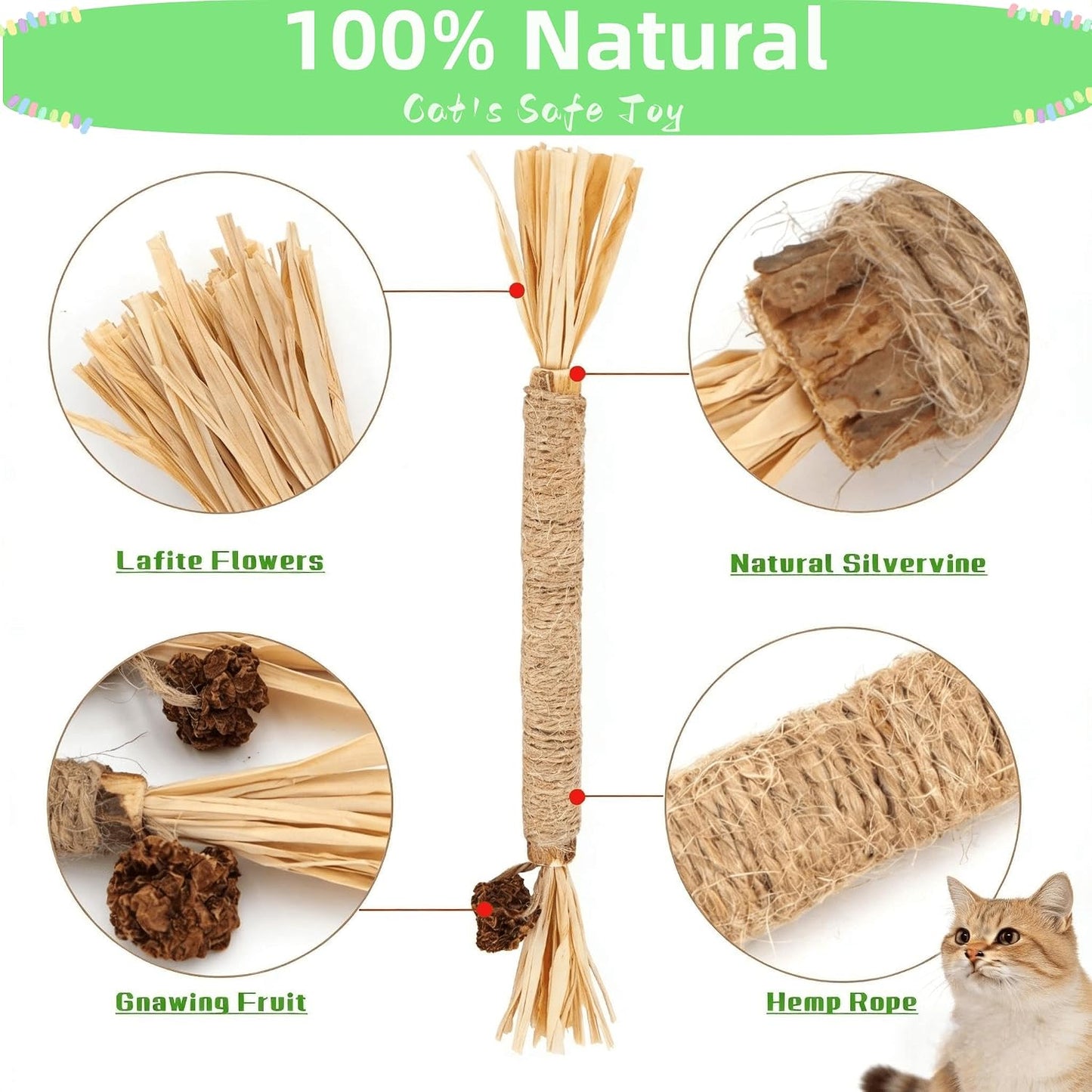 Juguete masticable para gatos con palos Silvervine