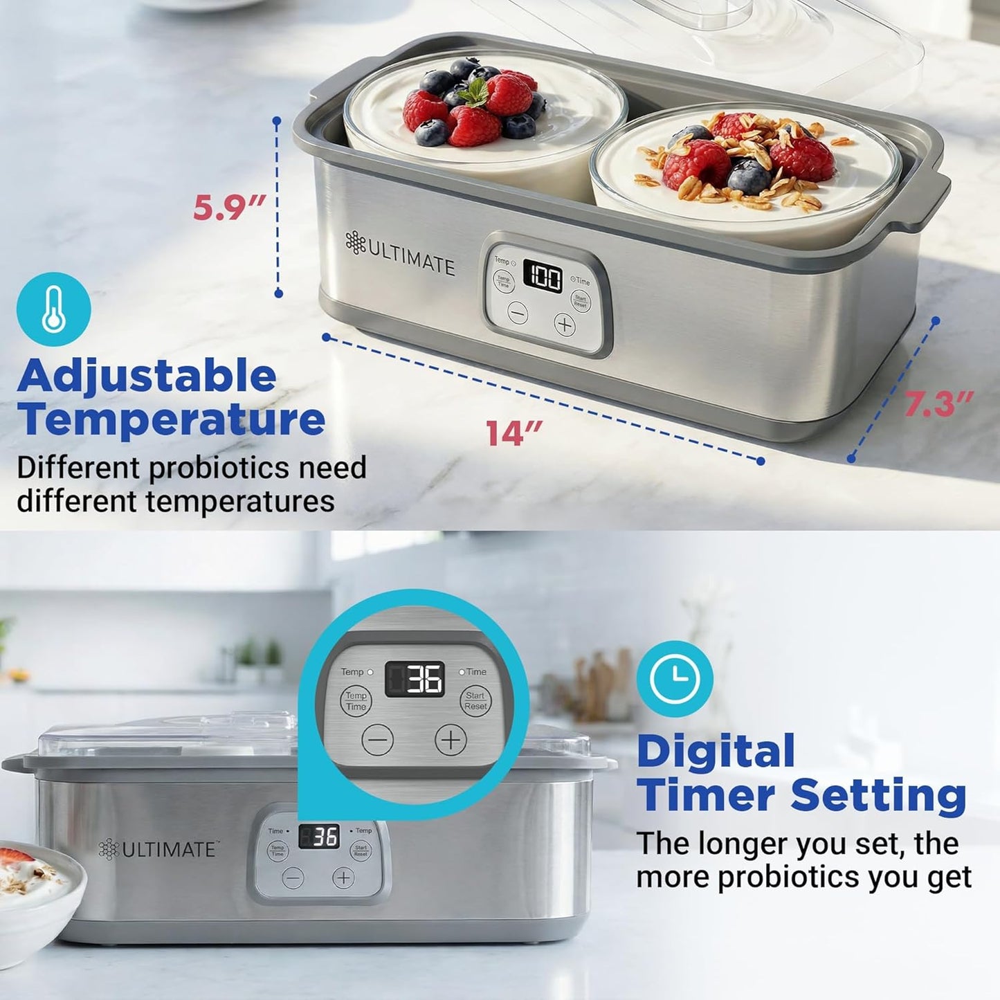 Paquete Yogur Probiótico con Colador 8 Frascos