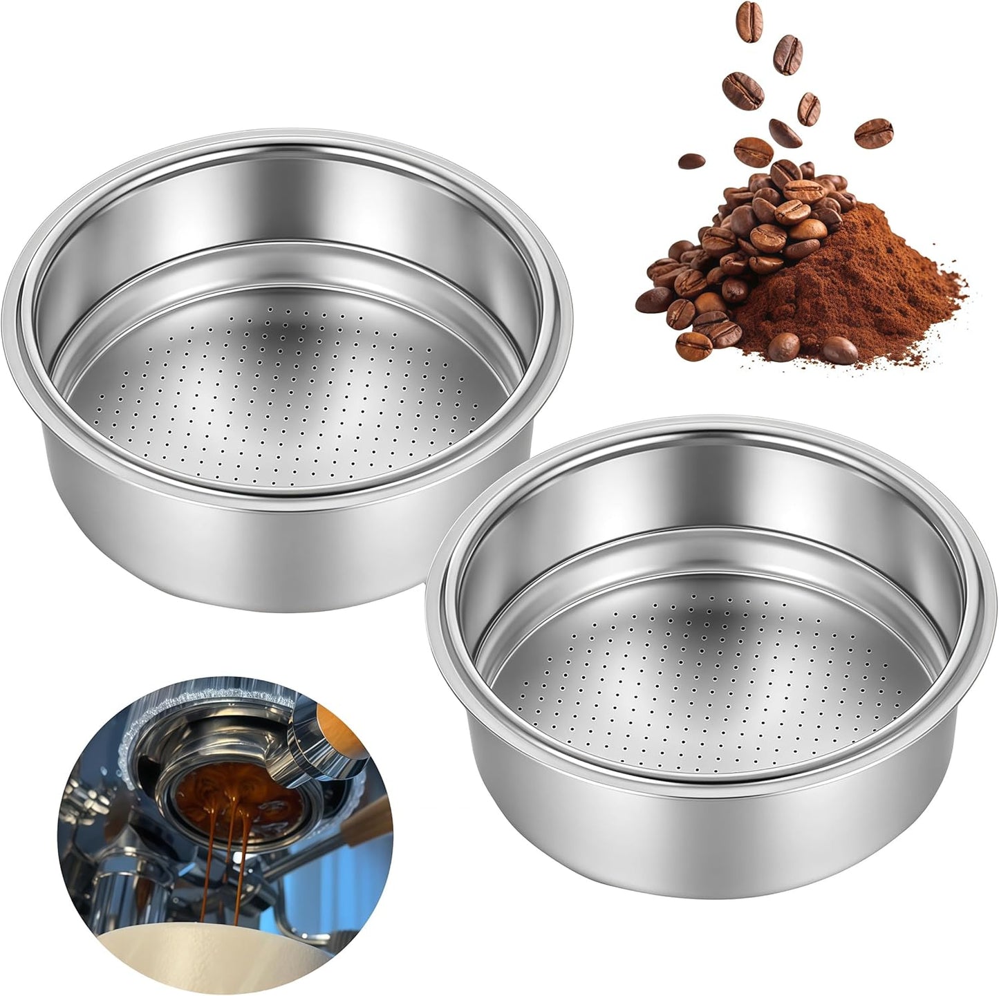Set 2 Cestas Filtro Expreso Acero Inox 2.008in