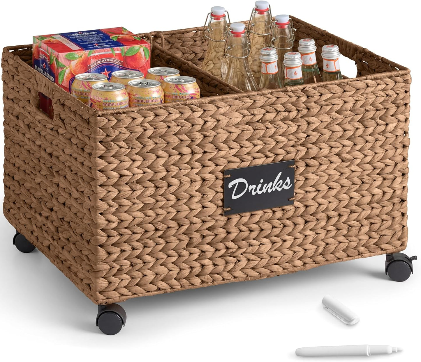 Cesta organizadora con pizarra y divisor