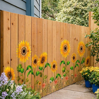 6 Plantillas Girasol 14pulg Pintura Floral Valla Jardín