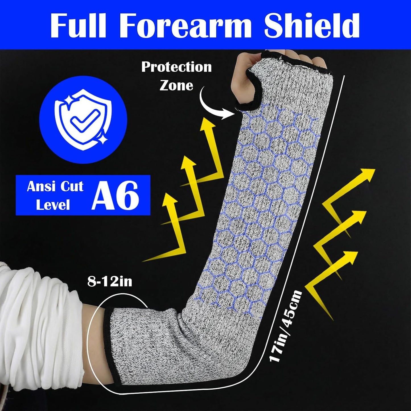 Fundas protectoras resistentes a cortes para brazos gris