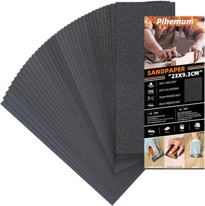 Papel lija 120-3000 seco y húmedo 9x3.6pulg para madera y metal