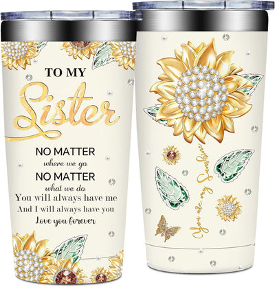 Vaso para hermanas Regalos cumpleaños Día Madre Navidad San Valentín You are My Sunshine Sister