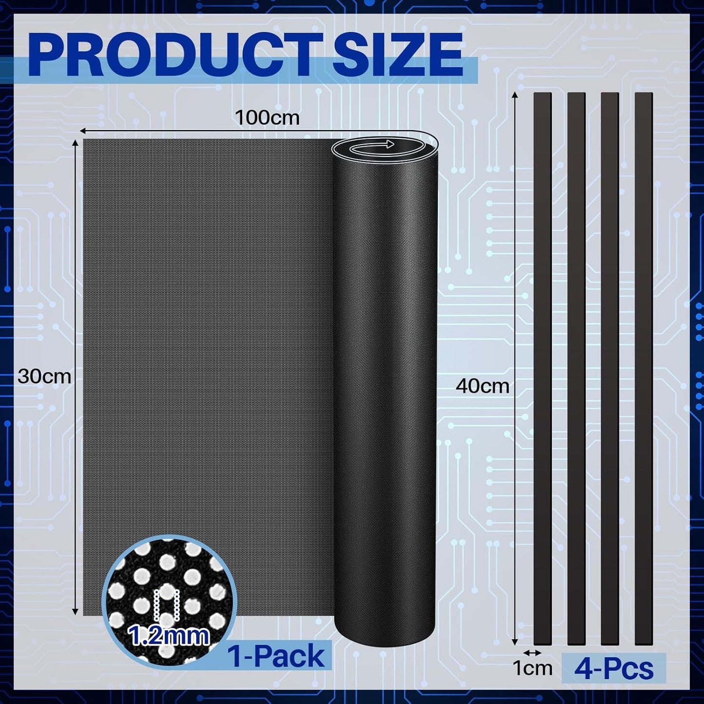 Cubierta filtro polvo PC 39x12pulg con 4 tiras magnéticas