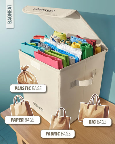 Caja para almacenar bolsas de comestibles