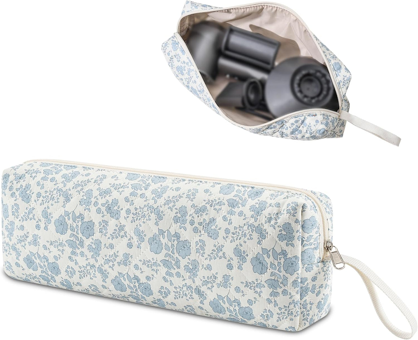 Bolsa organizadora viaje algodón para rizador y plancha blanco