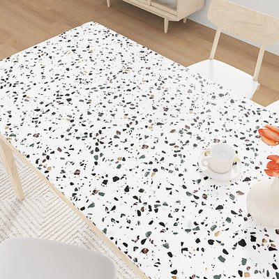 Papel adhesivo terrazo blanco mate impermeable para encimeras