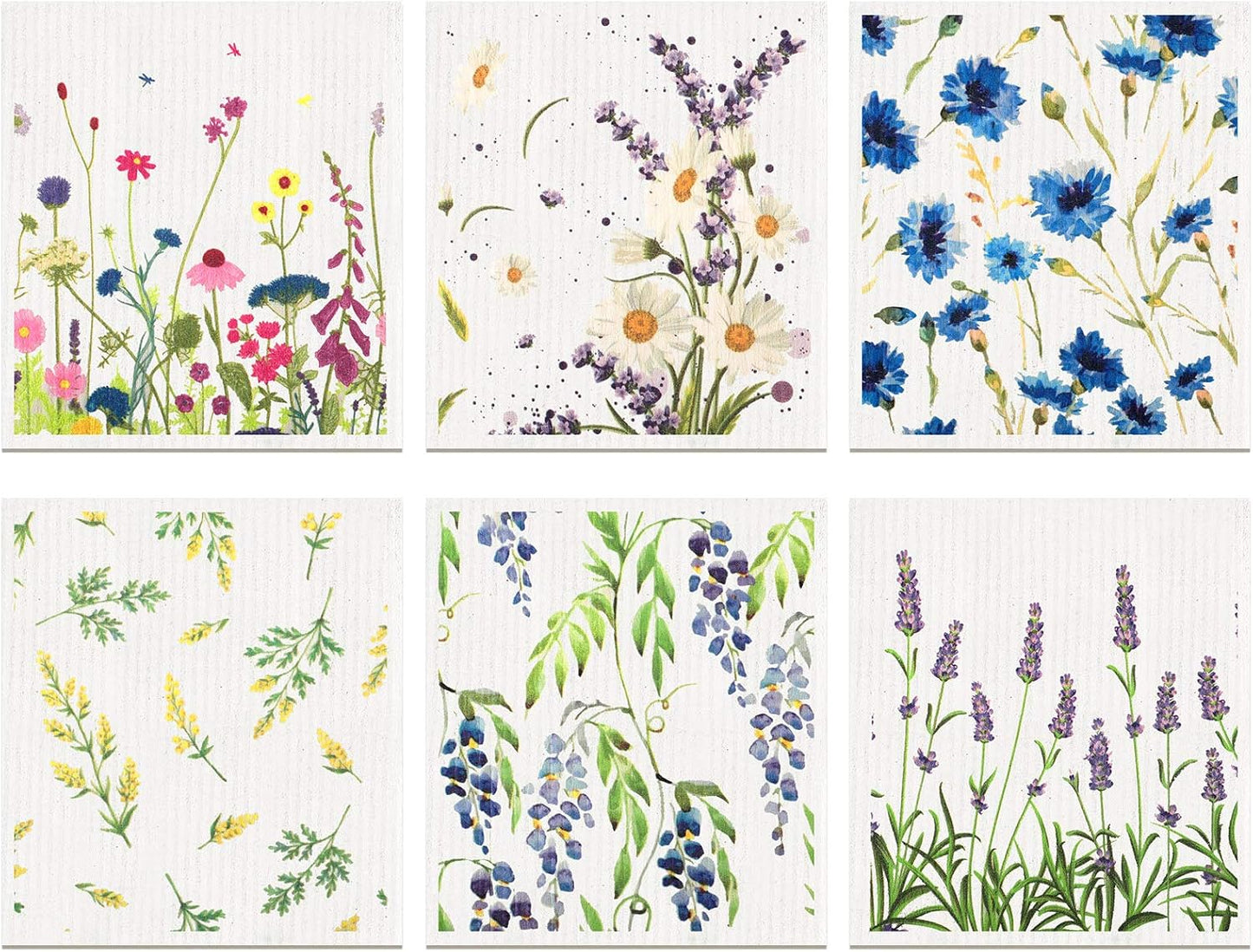Toallas cocina flores silvestres reutilizables secado rápido