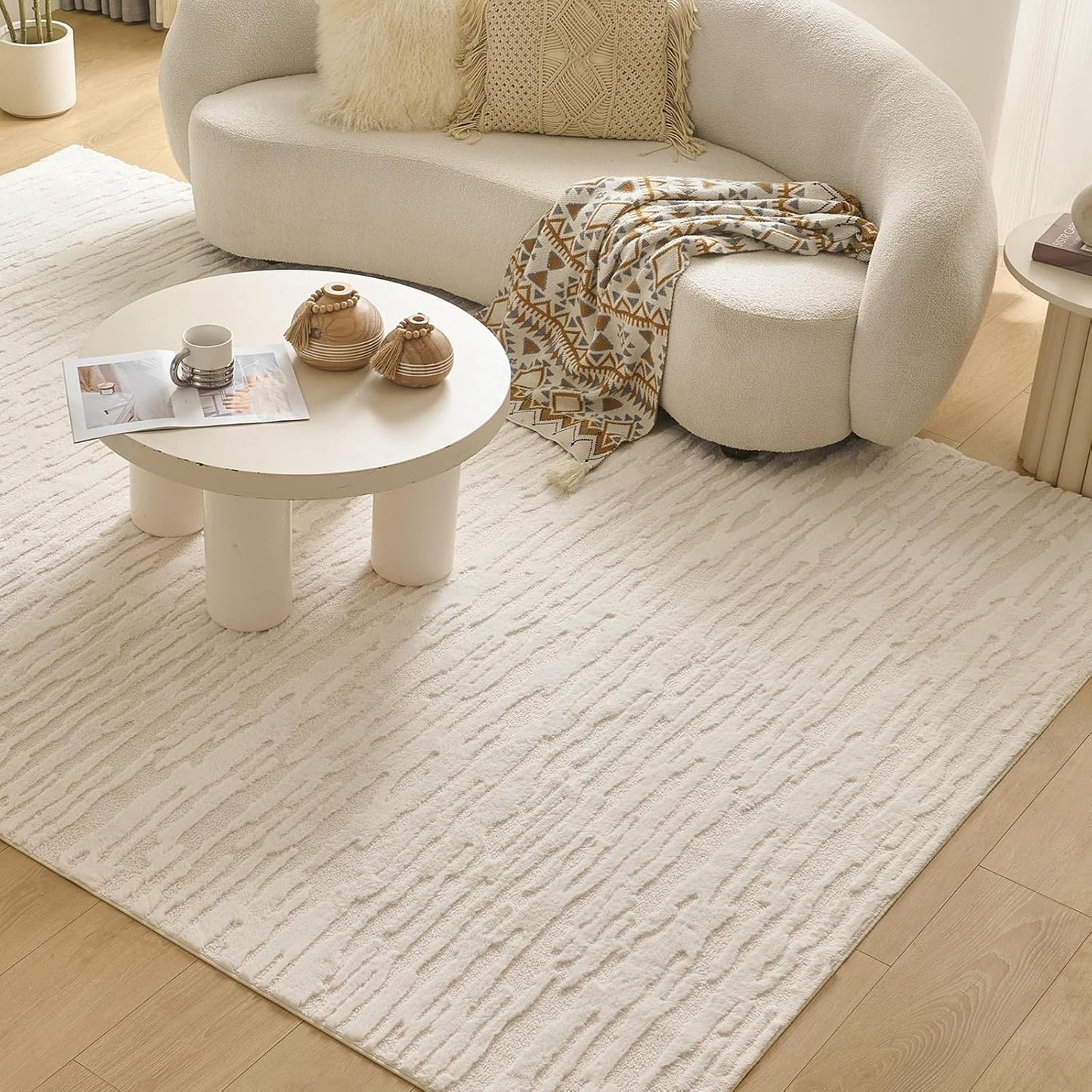 Alfombra texturizada estilo moderno antideslizante 6x8ft