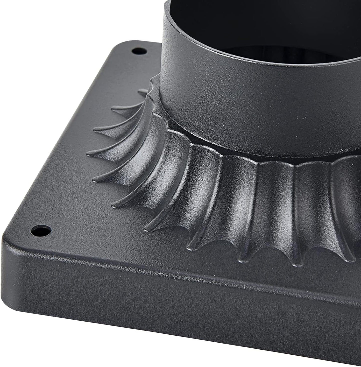 Base luz poste exterior 3pulg cuadrada negra adaptador