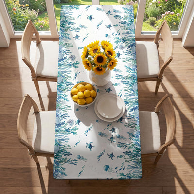 Mantel ajustable de verano 72 x 30 pulgadas diseño marino lavable