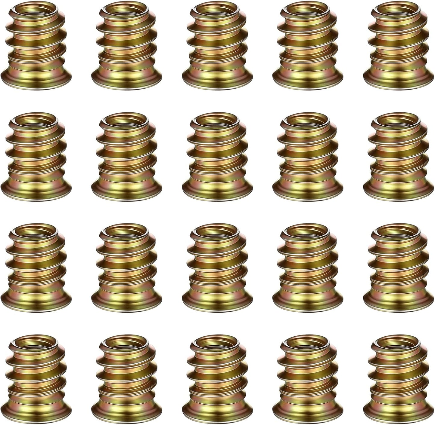 20 Pzas Insertos Roscados M6 para Muebles Acero Carbono