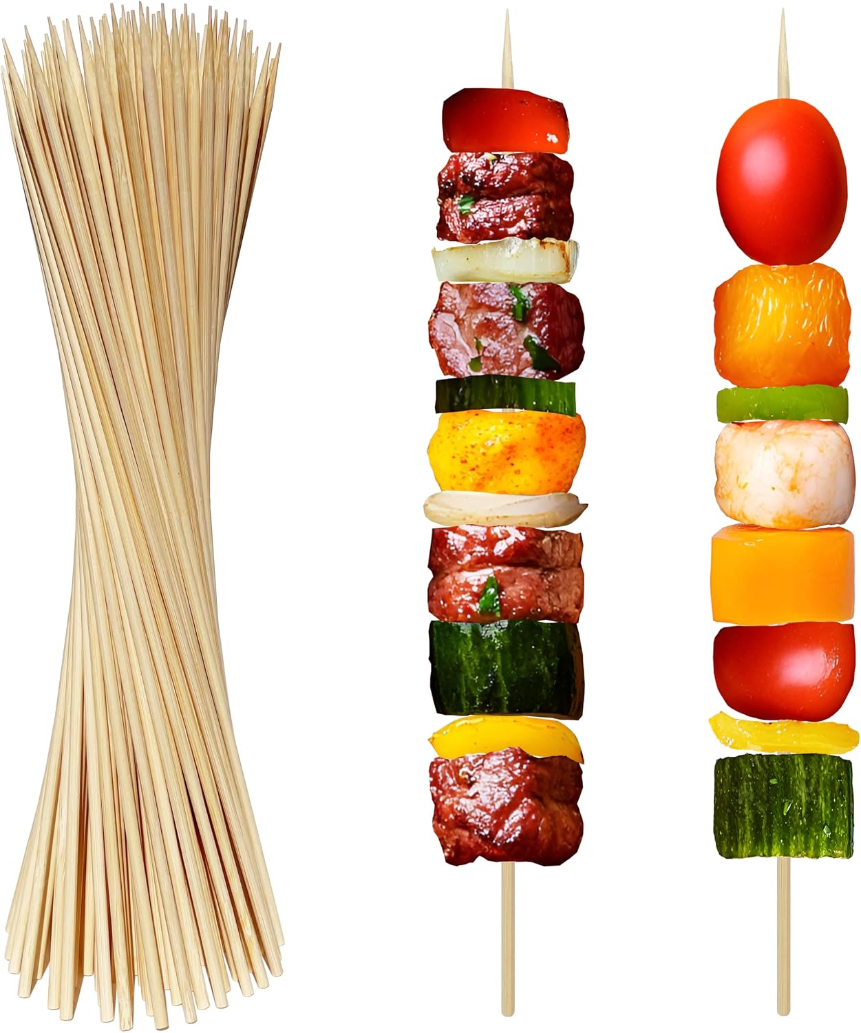 Brochetas bambú 12pulg para parrilla 100 pzas