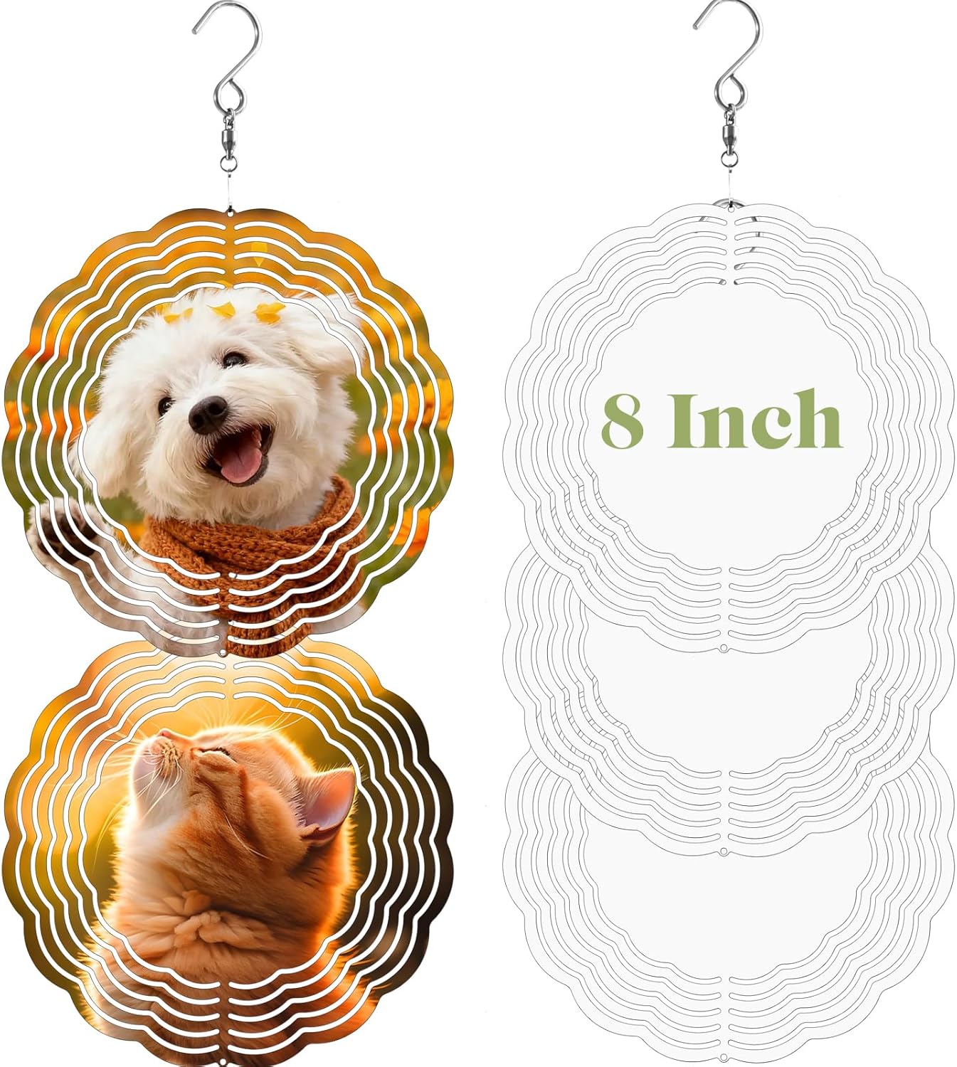 5 Hilanderos Viento Sublimación 8pulg Metal 3D Aluminio