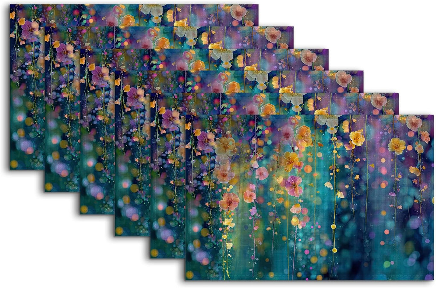Set 6 Placemats Floral 12x18pulg Algodón Lavables
