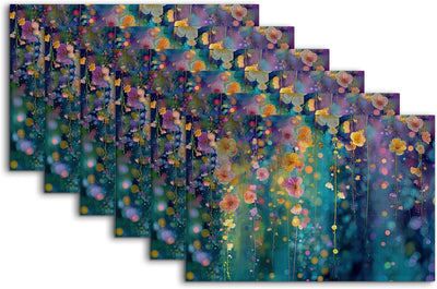 Set 6 Placemats Floral 12x18pulg Algodón Lavables