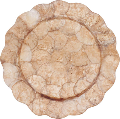 Juego 4 platos cargadores Capiz Shell 13pulg decorativo