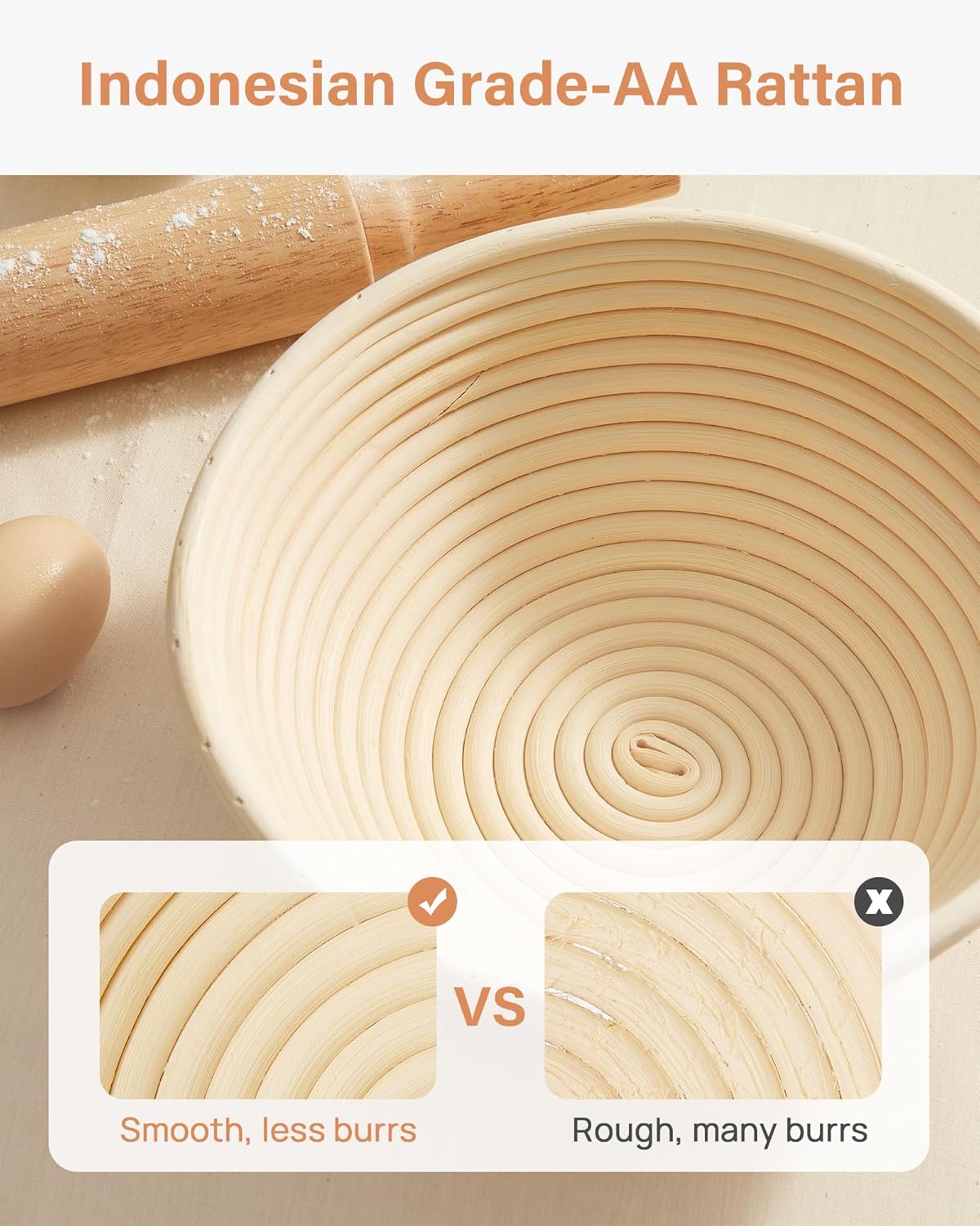 Cesta pan masa madre 9pulg kit inicio pan artesanal