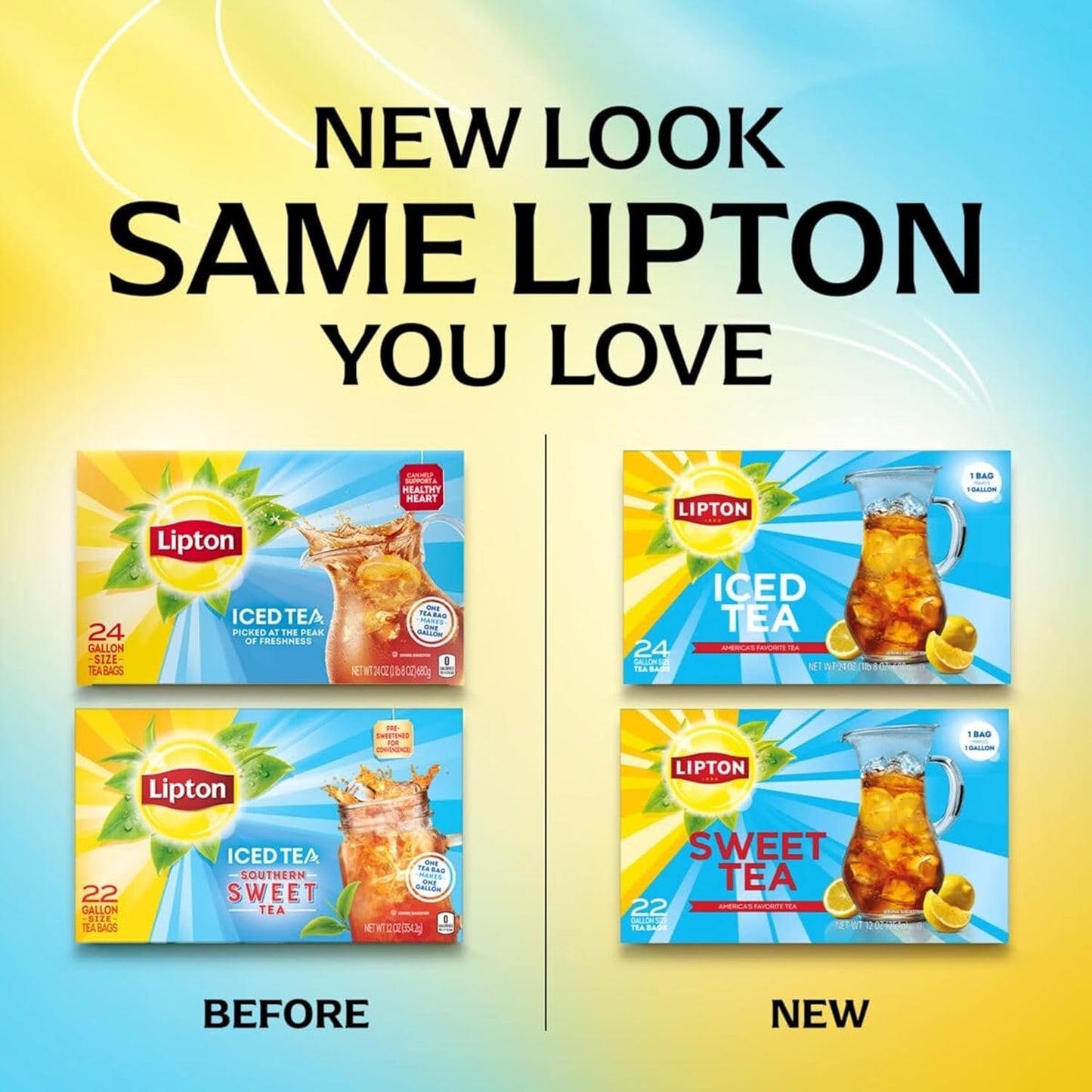Bolsas de té helado dulce del sur Lipton paquete de 22