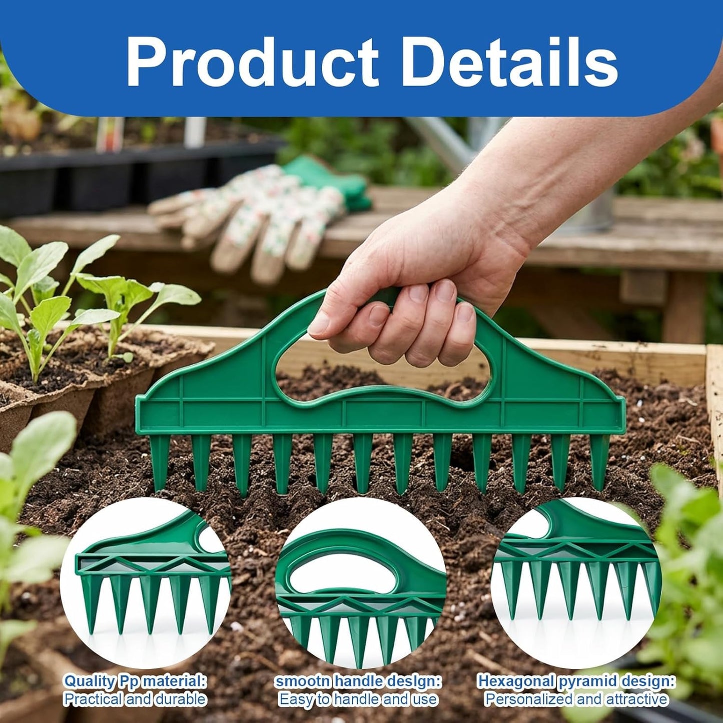 Set 7 Pzas Espaciador Semillas 10pulg Jardinería Plástico
