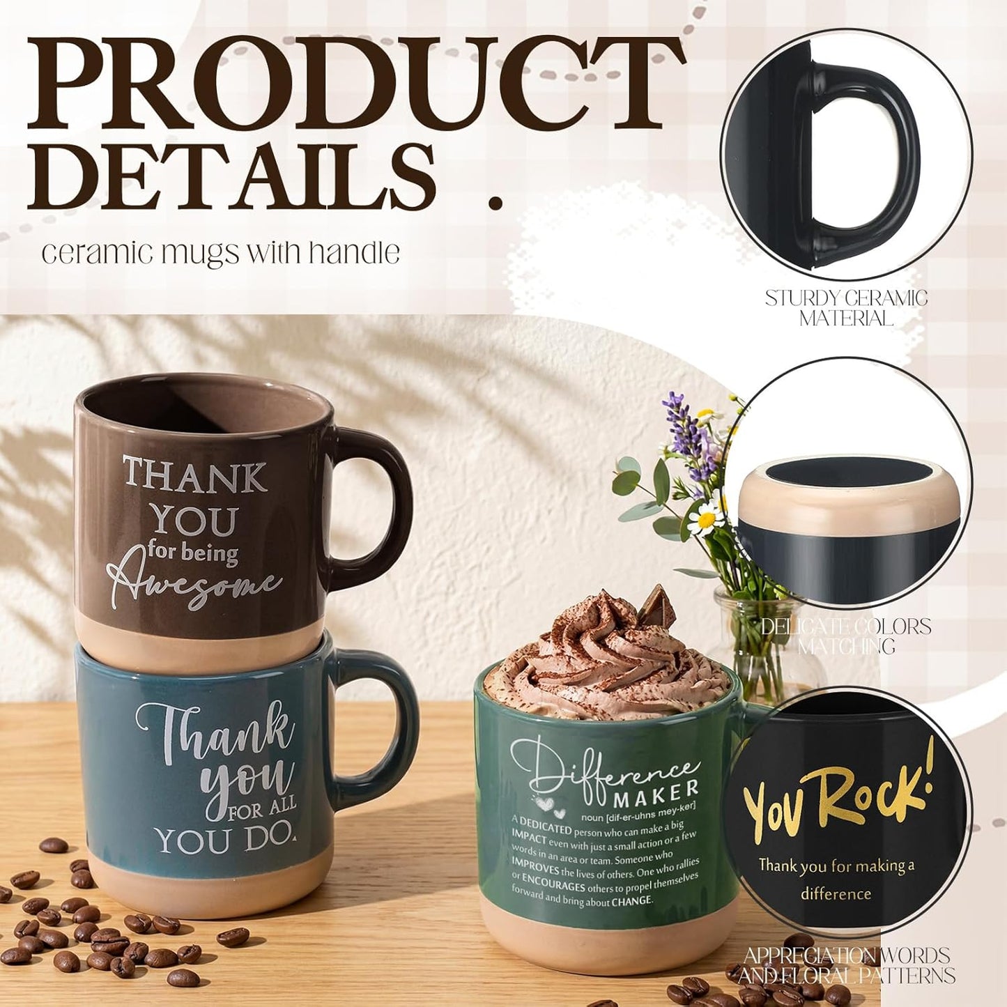 20 Tazas Cerámica Regalo Agradecimiento Empleados