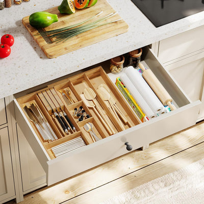Organiz. utensilios acero inox expandible cocina