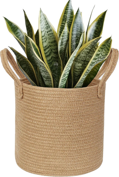 Cesta mimbre asa 11x11pulg para maceta 10pulg interiores decorativa