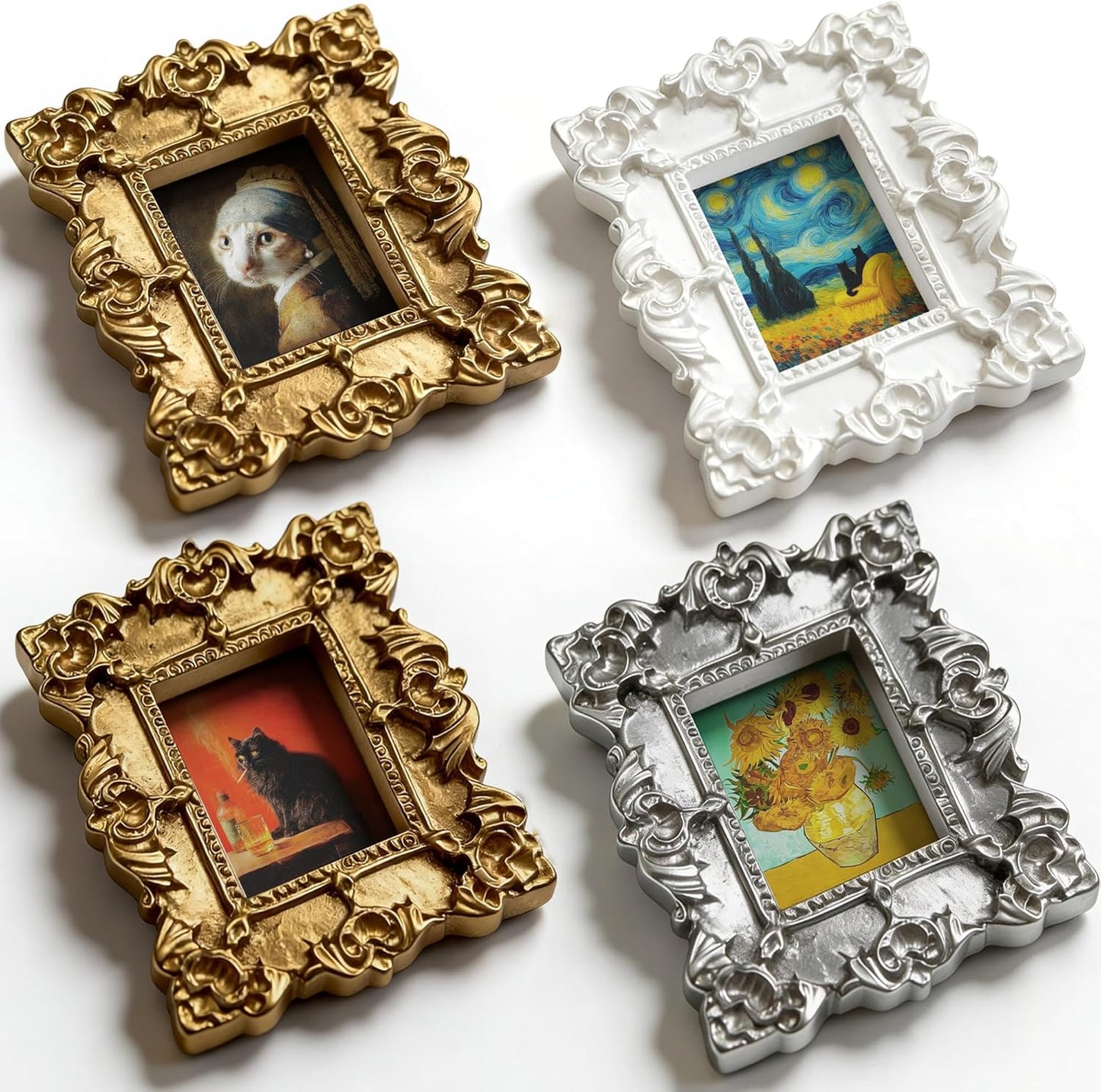 Mini imanes artísticos para refrigerador Van Gogh estilo barroco