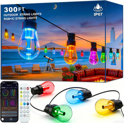 Guirnalda luces RGBIC 300ft exteriores IP67 patio